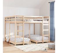 vidaXL Estructura de litera triple Marrón 160 x 200 cm