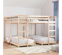 Estructura De Litera Triple Natural 80 / 200 X 200 Cm Vidaxl