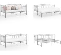 vidaXL Estructura de sofá cama extensible, color gris, metal, 90x200 cm - Estructura para sofá cama - Estructuras para sofás cama - Marco para sofá cama - Sofá con cama extensible