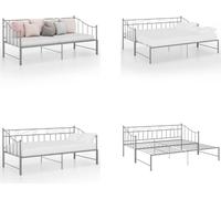 vidaXL Estructura de sofá cama extensible, color gris, metal, 90x200 cm - Estructura para sofá cama - Estructuras para sofás cama - Marco para sofá cama - Sofá con cama extensible