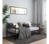 vidaXL Estructura de sofá cama sin colchón metal negro 90x200 cm