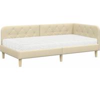 vidaXL Estructura para cabecero de cama, color crema, 90 x 200 cm, tapizada