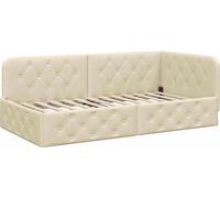 vidaXL Estructura para cabecero de cama, color crema, 90 x 200 cm, tapizada
