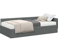 vidaXL Estructura para colchón de cuna, con colchón incluido. Otros. 2 unidades. Gris. Tejido