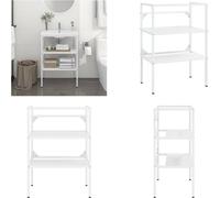 vidaXL Estructura para lavabo de baño, blanca, 59x38x83 cm, hierro. Estructura para lavabo, soportes para lavabo, marco para lavabo, pedestal para lavabo