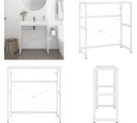 vidaXL Estructura para lavabo de baño, blanca, 79x38x83 cm, hierro - Estructura para lavabo - Estructuras para lavabo - Marco para lavabo - Soporte para lavabo