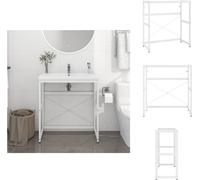 vidaXL Estructura para mueble de lavabo de baño, color blanco, 79x38x83 cm, hierro - Muebles de lavabo para baño