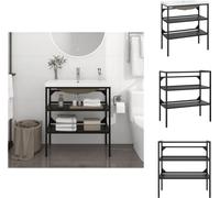vidaXL Estructura para mueble de lavabo de baño con lavabo, color , hierro – Muebles de lavabo para baño