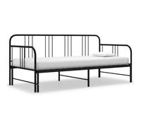 vidaXL Estructura sofá cama extraíble sin colchón metal negro 90x200cm