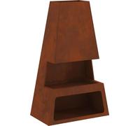 vidaXL Estufa de exterior con aspecto oxidado, 60 x 35 x 100 cm, acero resistente a la intemperie