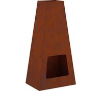 vidaXL Estufa de exterior con aspecto rústico, 50 x 35 x 100 cm, acero resistente a la intemperie
