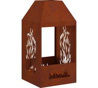 vidaXL Estufa de exterior con aspecto rústico, 50 x 50 x 100 cm, acero resistente a la intemperie
