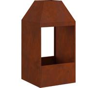 vidaXL Estufa de exterior con aspecto rústico, 50 x 50 x 100 cm, acero resistente a la intemperie
