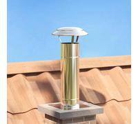 vidaXL Extensión de Chimenea Plateado 25 x 25 x 65 cm Acero inoxidable