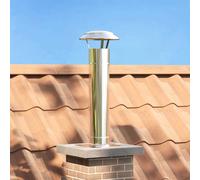 vidaXL Extensión de Chimenea Plateado 25 x 25 x 82 cm Acero Inoxidable, Jardín y terraza, extensión Moderna de Chimenea, Adaptador Elegante, Tiro Resistente a la Intemperie, Control de Calor portátil