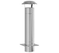 vidaXL Extensión de Chimenea Plateado 25 x 25 x 82 cm Acero Inoxidable, Jardín y terraza, extensión Moderna de Chimenea, Adaptador Elegante, Tiro Resistente a la Intemperie, Control de Calor portátil