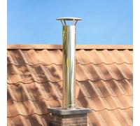 vidaXL Extensión de Chimenea Plateado 35 x 35 x 132 cm