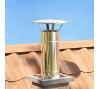 vidaXL Extensión de Chimenea Plateado 35 x 35 x 65 cm Acero inoxidable
