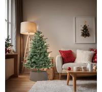 vidaXL Falda del árbol de Navidad plástico marrón Ø65x23 cm