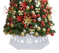 vidaXL Falda del árbol de Navidad plateada y blanca Ø68x25 cm
