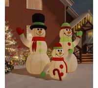 vidaXL Familia de muñecos de nieve inflables con LED 360 cm