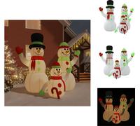 vidaXL Familia de muñecos de nieve inflables con luces LED, 360 cm - Iluminación navideña