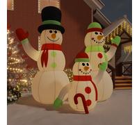 vidaXL Familia de muñecos de nieve inflables con luces LED de 500 cm