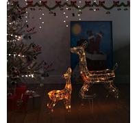vidaXL Familia de renos de Navidad acrílico 160 LEDs de colores