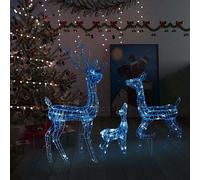 vidaXL Familia de renos de Navidad acrílico 300 LEDs azules