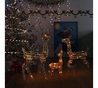 vidaXL Familia de renos de Navidad acrílico 300 LEDs de colores