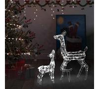 vidaXL Familia de renos de Navidad acrílico blanco frío 160 LEDs