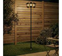 vidaXL Farola de 3 brazos Negro 16 x 16 x 187 cm Aluminio y ABS