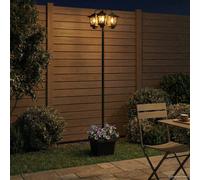 vidaXL Farola de 3 brazos Negro 32 x 32 x 188 cm Aluminio y ABS