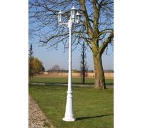 vidaXL Farola de jardín 3 brazos aluminio blanco 215 cm