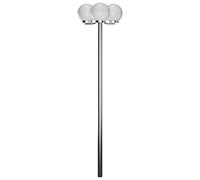 vidaXL Farola de jardín con 3 lámparas redondas de bola 220 cm acero inoxidable