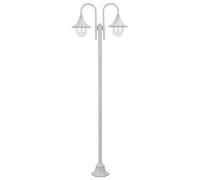 vidaXL Farolas de jardín 2 luces aluminio blanco 220 cm para patio