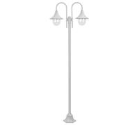 vidaXL Farolas de jardín 2 luces aluminio blanco 220 cm para patio