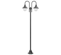 vidaXL Farola de jardín con 2 luces aluminio color bronce E27 220 cm