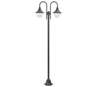 vidaXL Farola de jardín con 2 luces aluminio color bronce E27 220 cm