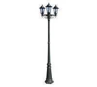 vidaXL Farola de jardín con 3 lámparas 215 cm aluminio verde oscuro para patio