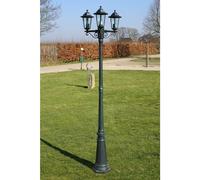 vidaXL Farola de Jardín con 3 Lámparas Aluminio Lámpara de Patio 215 cm Color Blanco, Verde oscuro, y mas