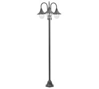 vidaXL Farolas de jardín con 3 luces, aluminio bronce, 220 cm para patio