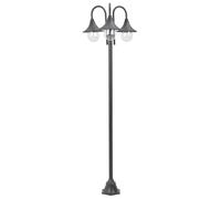 vidaXL Farola de jardín con 3 luces aluminio color bronce E27 220 cm