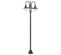 vidaXL Farola de jardín con 3 luces aluminio verde oscuro E27 220 cm