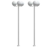 vidaXL Farolas de exterior 215 cm, acero inoxidable, 2 unidades