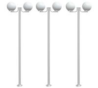 vidaXL Farolas de exterior acero inoxidable 215 cm 3 unidades