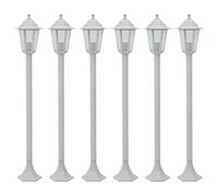 vidaXL Farolas de jardín 6 unidades - Aluminio E27 110 cm - Blanco