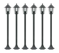 vidaXL Farolas de jardín aluminio verde oscuro E27 110 cm 6 unidades
