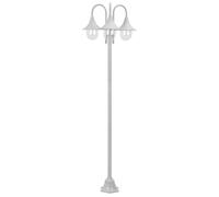 vidaXL Farolas de jardín con 3 luces - Aluminio E27 - Blanca 220 cm