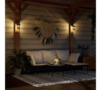 vidaXL Faroles solares de pared de exterior luz blanca 2 uds